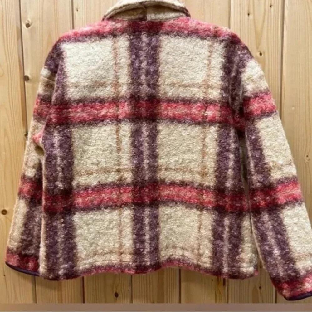 Knox Rose Burgundy Plaid Sweater Overcoat - Picture 8 of 8